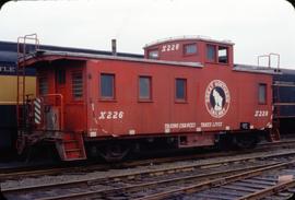 Great Northern Railway Caboose X-226  at Burlington, Washington in 1968.