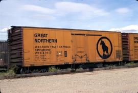 Great Northern Railway Refrigerator car 7917 at Wenatchee, Washington in 1972.