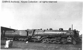 Great Northern Steam Locomotive 2177 at Devils Lake, North Dakota, 1932