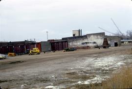 Great Northern Railway Roundhouse view at Minot, North Dakota in 1973.