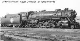 Great Northern Steam Locomotive 3203 at Kelly Lake, Minnesota, 1949