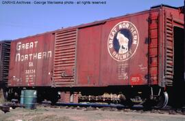 Great Northern Boxcar 32134 at Boulder, Colorado, 1967