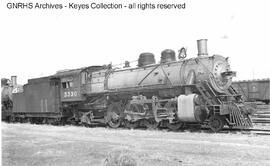 Great Northern Steam Locomotive 3330 at Williston, North Dakota, 1940