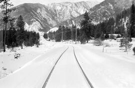 Great Northern Mainline with Snow in the Mountains in Washington State, undated