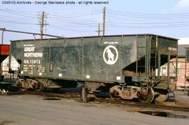 Great Northern Hopper Car 73612 at Denver, Colorado, 1976