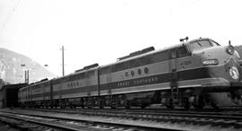 Great Northern Diesel Locomotive 402A at Skykomish, Washington, undated