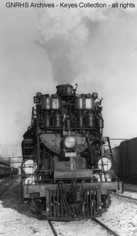 Great Northern Steam Locomotive 2580 at Minot, North Dakota, 1947