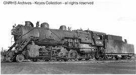Great Northern Steam Locomotive 3136 at Fargo, North Dakota, 1954