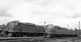 Great Northern Diesel Locomotives 410 and 420 at Hillyard, Washington, undated