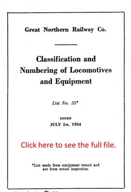 Great Northern Railway Company List of Equipment Number 35, 1954
