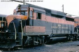 Great Northern Diesel Locomotive 3004 at Spokane, Washington, 1970