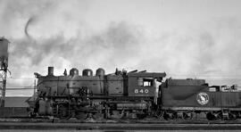 Great Northern Steam Locomotive 840 at Hillyard, Washington, undated