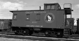 Great Northern Caboose X551 in Washington State, undated