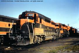 Great Northern Diesel Locomotive 3000 at Minneapolis, Minnesota, 1964