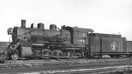 Great Northern Steam Locomotive 1196 at Fargo, North Dakota, 1953