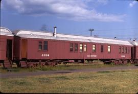 Great Northern Railway Outfit Car O3156 at Superior, Wisconsin in 1969.