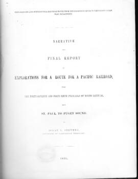 Explorations for a Route for a Pacific Railroad, 1855, Title Page