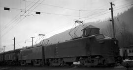 Great Northern Electric Locomotives 5025 and 5026 at Skykomish, Washington, 1952