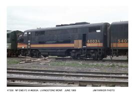 Northern Pacific Diesel Locomotive Number 6003A, Livingston, Montana, 1969