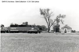 Burlington Northern Diesel Locomotive 2976 at Denbigh, North Dakota, 1991