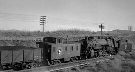 Great Northern Caboose X748 and Steam Locomotive 3129 at Hillyard, Washington, undated