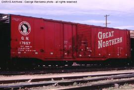 Great Northern Boxcar 17657 at Denver, Colorado, 1965