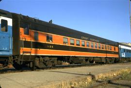Great Northern Railway Passenger Car 1126, coach at Wenatchee, Washington.