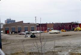 Great Northern Railway Roundhouse at Minot, North Dakota in 1973.