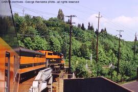 Great Northern Diesel Locomotive 323 at New Westminster, British Columbia, 1968