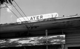 Union Pacific Railroad Station Sign at Ayer, Washington, undated