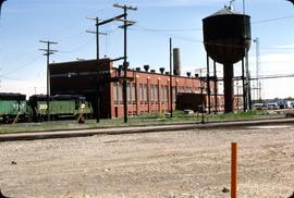 Great Northern Railway Engine House in Great Falls, Montana in 1977.