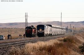 Great Northern Diesel Locomotive WAMX 3505 at Bainville, Montana, undated
