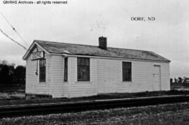 Great Northern Depot at Dore , North Dakota, undated