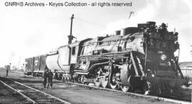 Great Northern Steam Locomotive 3398 at New Rockford, North Dakota, 1955