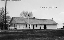 Great Northern Depot at Churchs Ferry , North Dakota, undated