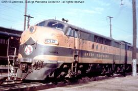 Great Northern Diesel Locomotive 257A at Ft. Worth, Texas, 1964