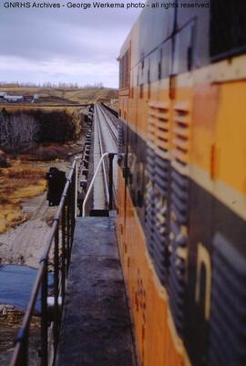 Great Northern Diesel Locomotive 682 at Spring Creek Jct., Montana, 1965