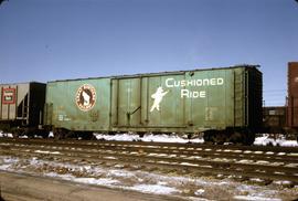 Great Northern Railway Box car 36870,  at Lincoln, Nebraska in 1969.