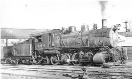 Great Northern Steam Locomotive 864 at Minot, North Dakota, 1949