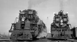 Great Northern Steam Locomotives 2040 and 3368 at Hillyard, Washington, undated