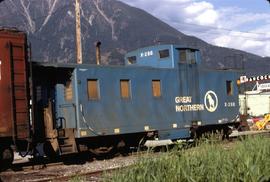 Great Northern Railway Caboose X-288  at North Bend, Washington in 1971.