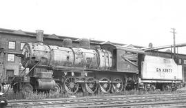 Great Northern Steam Locomotive 741 at Superior, Wisconsin, 1938