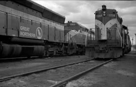 Burlington Northern Diesel Locomotive 1794 with Great Northern Diesel Locomotive 435 in Washingto...