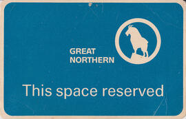 Great Northern , "This space reserved" card, 1967