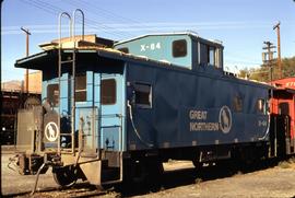 Great Northern Railway Caboose X-64 at Wenatchee Appleyard, Washington.