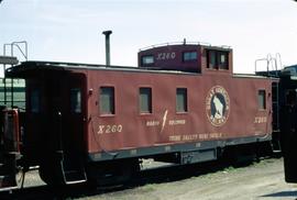 Great Northern Railway Caboose X-260  at Wenatchee, Washington in 1971.