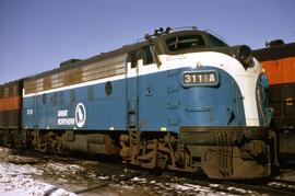 Great Northern Railway 311-A at Minneapolis Junction, Minnesota in 1970.