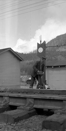 Great Northern Passenger Brakeman at Skykomish, Washington, undated