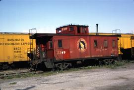 Great Northern Railway Caboose X-249  at Wenatchee, Washington in 1970.