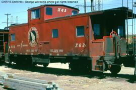 Great Northern Caboose X63 at Denver, Colorado, 1971